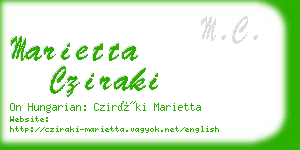 marietta cziraki business card